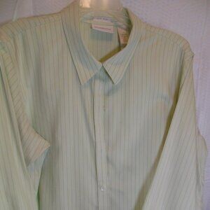 women's shirt 3/4 sleeve Size 16 light green no-iron button front Liz Claiborne